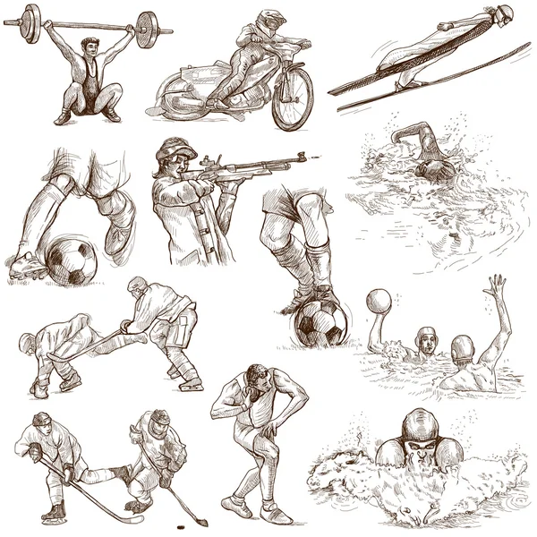 Спорт - сборник рисованной иллюстрации — стоковое фото