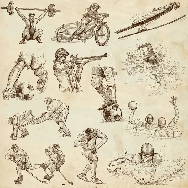 Спорт - сборник рисованной иллюстрации — стоковое фото
