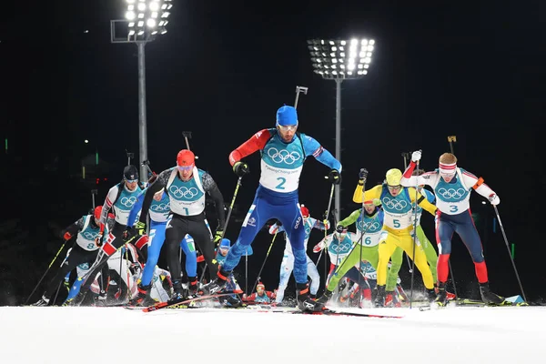 Пхенчхан Южная Корея Февраля 2018 Олимпийский Чемпион Мартен Фуркад Номер — стоковое фото