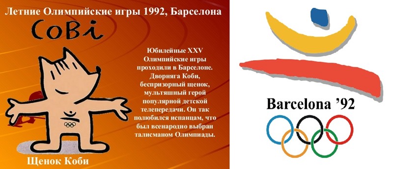 Олимпийские эмблемы и талисманы разных лет олимпиада, талисманы