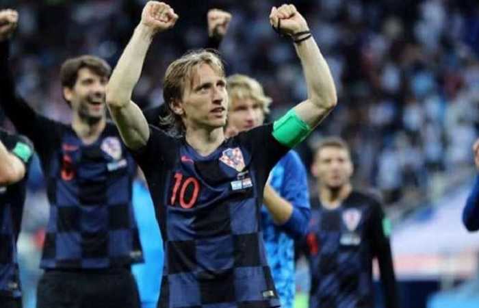 Футбольные матчи ЧМ 2018 26 июня Исландия - Хорватия, на фото - сборная Хорватии