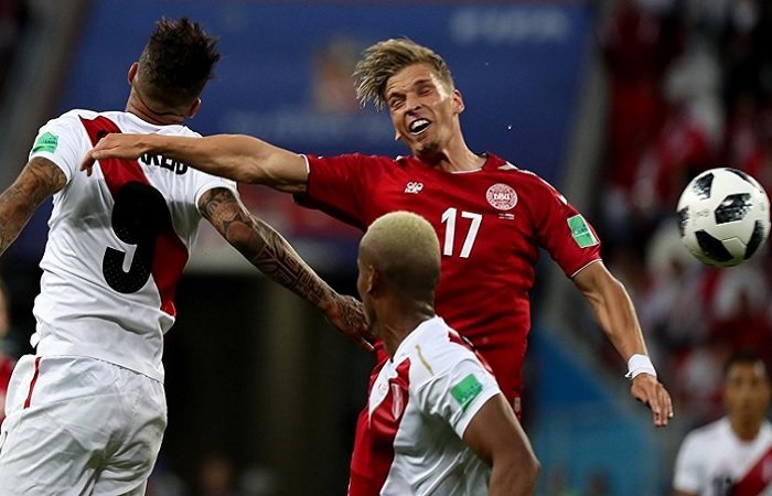 Кто играет сегодня на ЧМ 2018 - матч Хорватия Дания, сборная Дании на фото