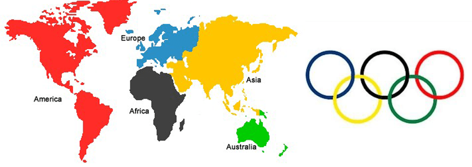 Олимпийские игры кольца континенты. Пять колец олимпиады пять континентов. Олимпийские кольца материки. Кольца Олимпийских игр континенты. Цвета континентов на Олимпийских кольцах.
