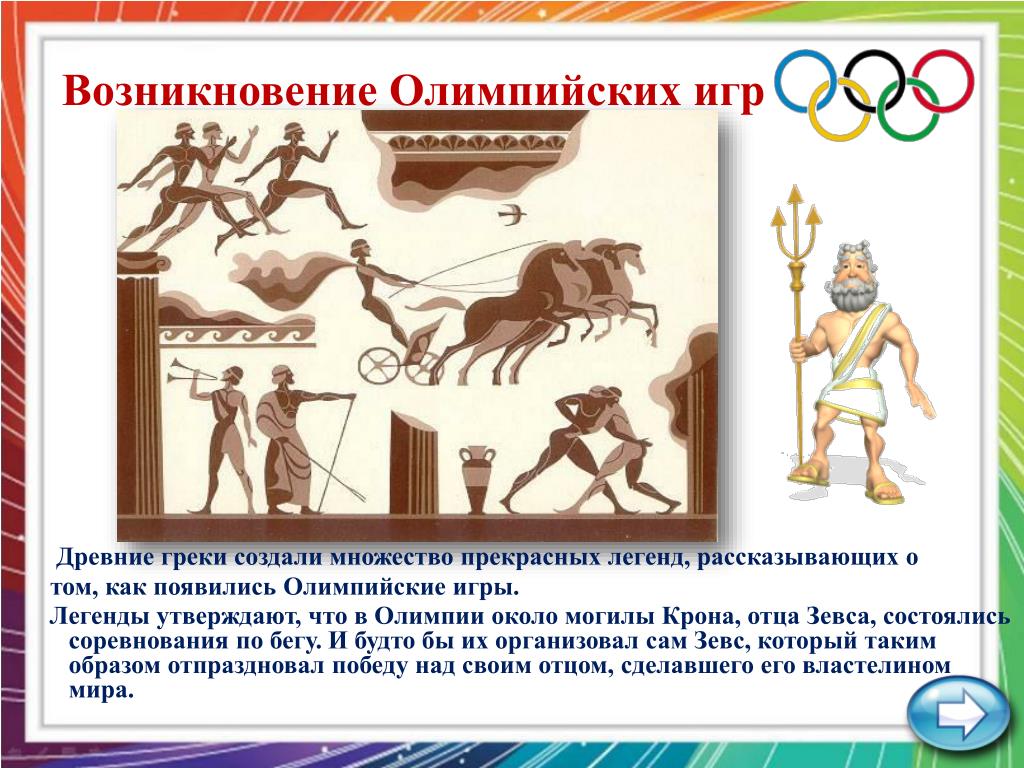 Олимпийские игры зародились в древней