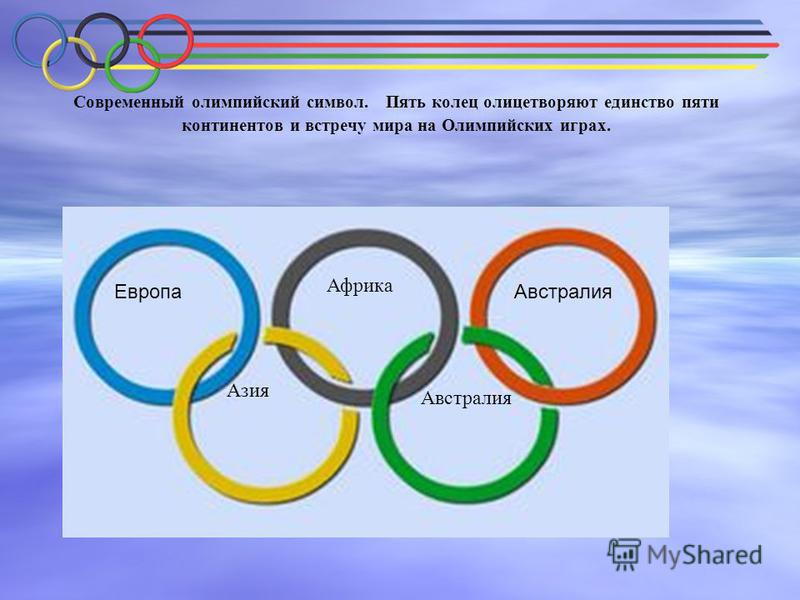 Какой олимпийский вид. Пять колец олимпиады пять континентов. Современный Олимпийский символ. Символ современных Олимпийских игр. Современная Олимпийская символика.