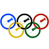 Бобслей и олимпийских колец- | Векторный клипарт