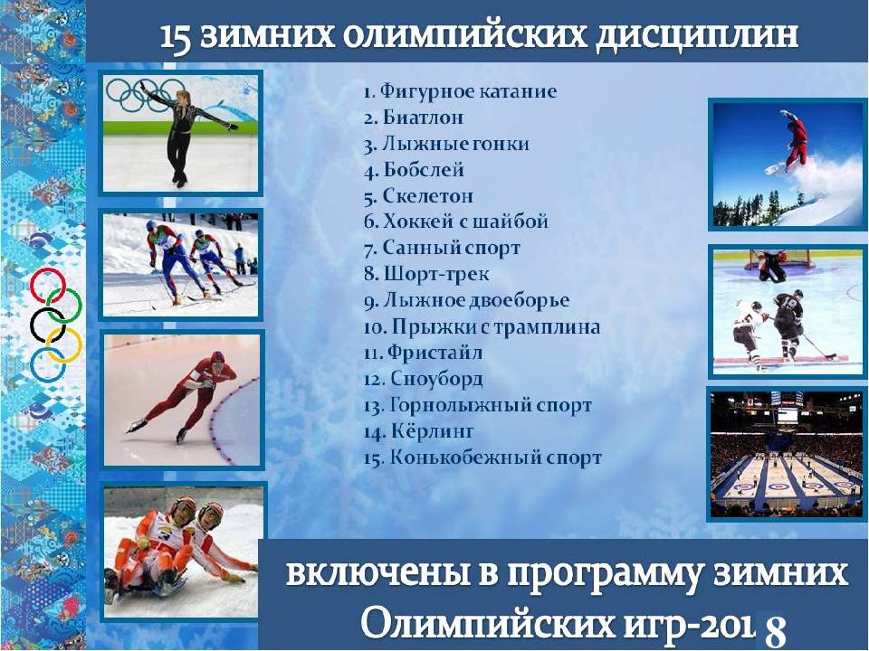 Сколько групп спорта. Дисциплины зимних Олимпийских игр. Зимние виды спорта. Зимние виды спорта Олимпийских игр.