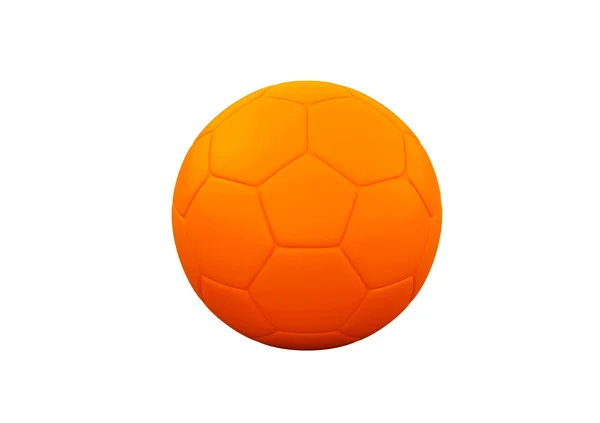 Оранжевый футбольный мяч на белом фоне — стоковое фото
