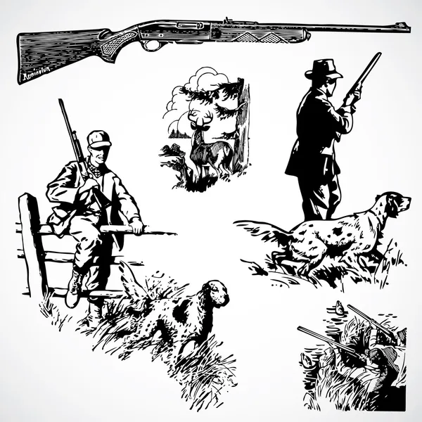 Старинные охотничьи ружья и графика — стоковое фото