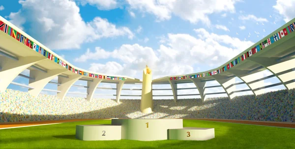 Олимпийский стадион с подиума — стоковое фото
