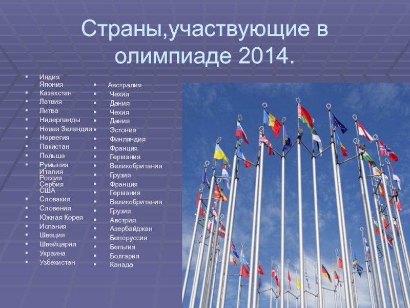 Сколько государств приняли участие. Флаг Олимпийских игр Сочи 2014. Страны участницы олимпиады 2014. Страны участвующие в Олимпийских играх 2014. Страны участники Олимпийских игр 2014.